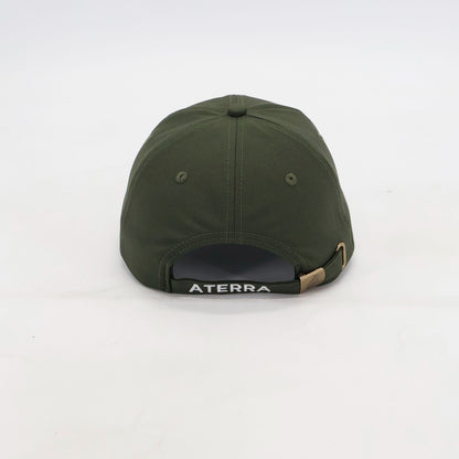 Rear view of the ATERRA Forest Series cap with ATERRA embroidery and adjustable strap
